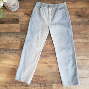 Anchelli Paris Light Wash Denim Gold Glitter Flecks High Rise Straight Leg Jeans
